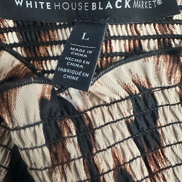 White House Black Market Cheetah Print long sleeve 100% polyester dress sz L - Picture 9 of 10